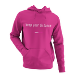 'Keep your distance' Kids Netball Hoodie-Clothing-Netball Gifts-Hot Pink-Age 3-4-Netball Gifts and Clothing