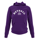 'Netball Varsity' College Hoodie-Clothing-Netball Gifts-XS-Purple-Netball Gifts and Clothing