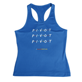 'Pivot Pivot Pivot' Kids Performance Netball Vest-Clothing-Netball Gifts-3-4-Sapphire Blue-Netball Gifts and Clothing