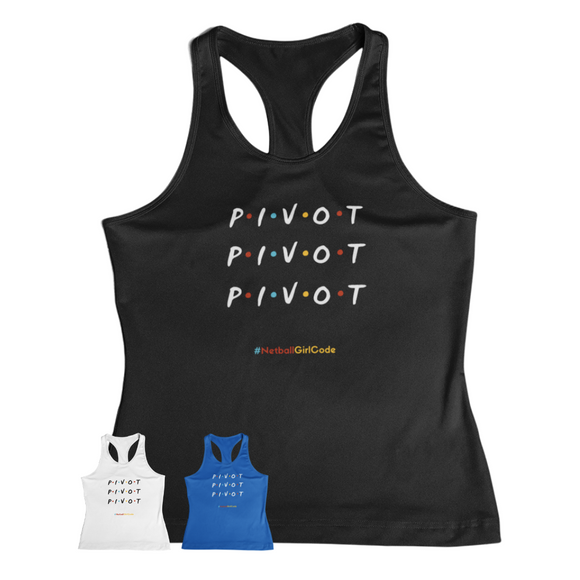 'Pivot Pivot Pivot' Kids Performance Netball Vest-Clothing-Netball Gifts-Netball Gifts and Clothing
