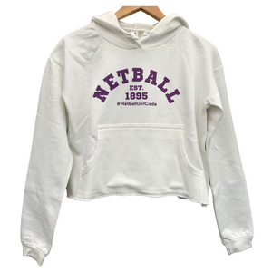 'Netball Varsity' Cropped College Hoodie-Clothing-Netball Gifts-Netball Gifts and Clothing