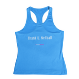 'Thank U, Netball' Kids Performance Netball Vest-Clothing-Netball Gifts-3-4-Saphire Blue-Netball Gifts and Clothing