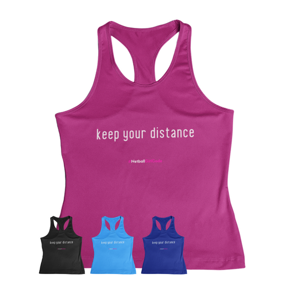 'Keep Your Distance' Fitness Vest-Clothing-Netball Gifts-Netball Gifts and Clothing