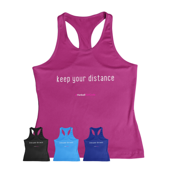'Keep Your Distance' Kids Performance Netball Vest-Clothing-Netball Gifts-Netball Gifts and Clothing