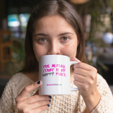 'The Netball Court is my Happy Place' 11oz Ceramic Netball Mug-Mugs & Drinkware-Netball Gifts-Netball Gifts and Clothing