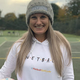 'Here if U Need' Grey Knitted Netball Beanie Bobble Hat-Homeware & Accessories-Netball Gifts-Netball Gifts and Clothing