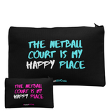 'The Netball Court is my Happy Place' Accessories Bag-Bags-Netball Gifts-Netball Gifts and Clothing