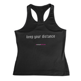 'Keep Your Distance' Kids Performance Netball Vest-Clothing-Netball Gifts-3-4-Black-Netball Gifts and Clothing