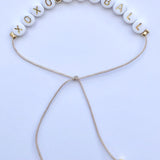 'XOXO Netball' Handmade Bracelet for Netballers-Accessories-Netball Gifts-Gold and White-One Size-Netball Gifts and Clothing