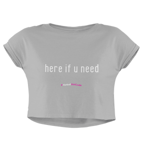 'Here if U Need' Women's Crop T-Shirt-Clothing-Netball Gifts-Netball Gifts and Clothing