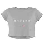 'Here if U Need' Women's Crop T-Shirt-Clothing-Netball Gifts-XS-Heather Grey-Netball Gifts and Clothing