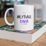 'Netball Diva' 11oz Ceramic Netball Mug-Mugs & Drinkware-Netball Gifts-Netball Gifts and Clothing