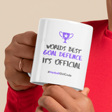 'World's Best Goal Defence' 11oz Ceramic Netball Mug-Mugs & Drinkware-Netball Gifts-Netball Gifts and Clothing