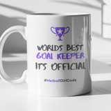 'World's Best Goal Keeper' 11oz Ceramic Netball Mug-Mugs & Drinkware-Netball Gifts-Netball Gifts and Clothing
