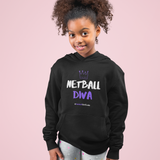 'Netball Diva' Kids Hoodie-Clothing-Netball Gifts-Netball Gifts and Clothing
